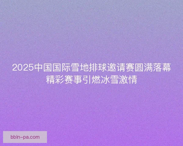 2025中国国际雪地排球邀请赛圆满落幕精彩赛事引燃冰雪激情